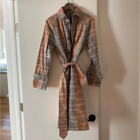 DARLING J.Lindeberg Plaid Trench Coat - Picture 2 of 7